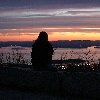 Sunrise over Bar Harbor from Cadillac Mt